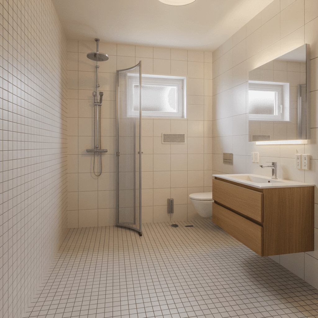 Renovering av badrum med tätskikt, kakel och ny inredning i Bergsjön, Göteborg