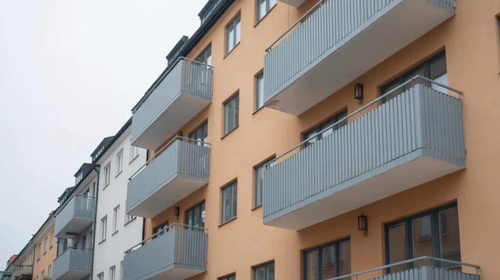 Balkongrenovering med nya fronter och tätskikt i Majorna, Göteborg